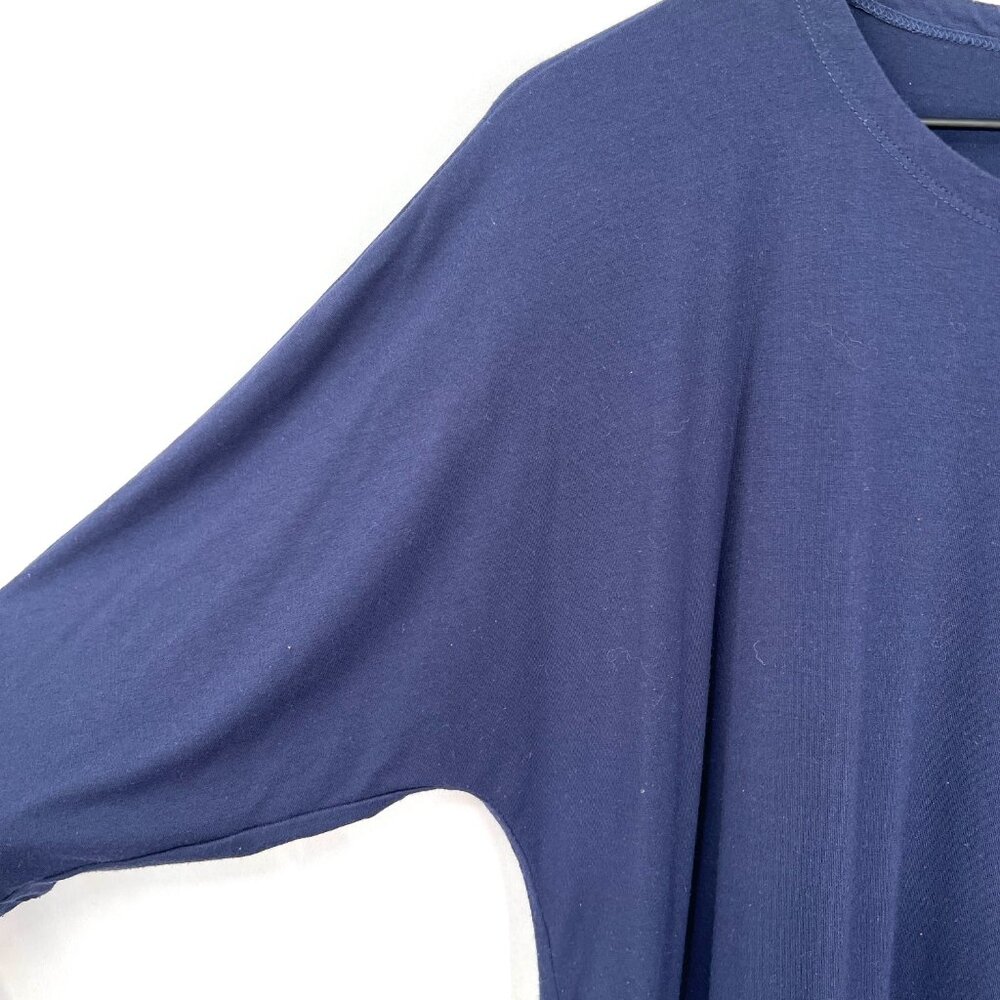 Eileen Fisher navy blue oversized tunic top classic stretch casual shirt XS - Picture 4 of 8